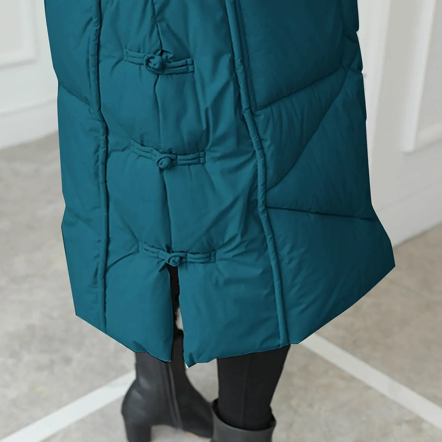 Women's Waterproof Long Winter Coat Warm Puffer Jacket Thickened Down Parka Maxi Coats Button Down Casual Jackets