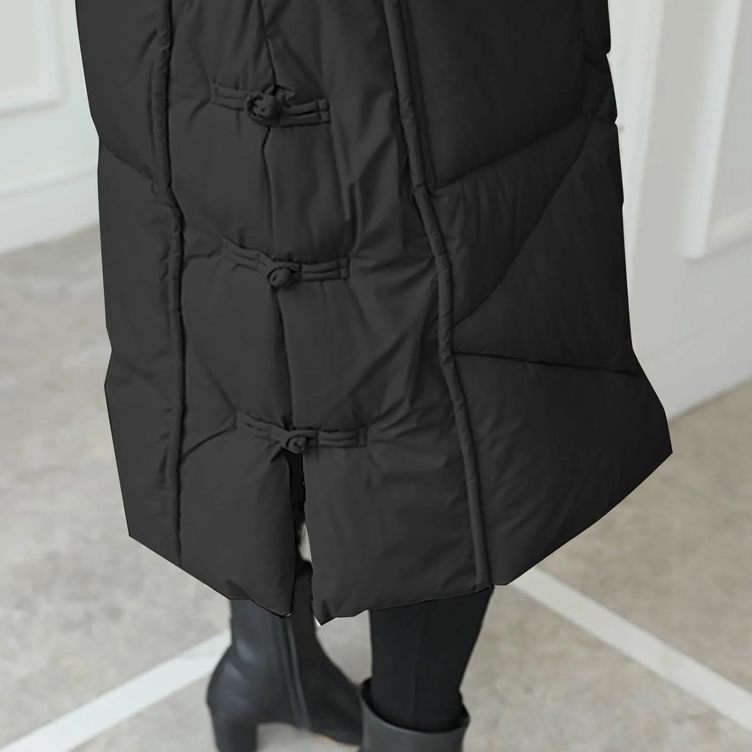 Women's Waterproof Long Winter Coat Warm Puffer Jacket Thickened Down Parka Maxi Coats Button Down Casual Jackets