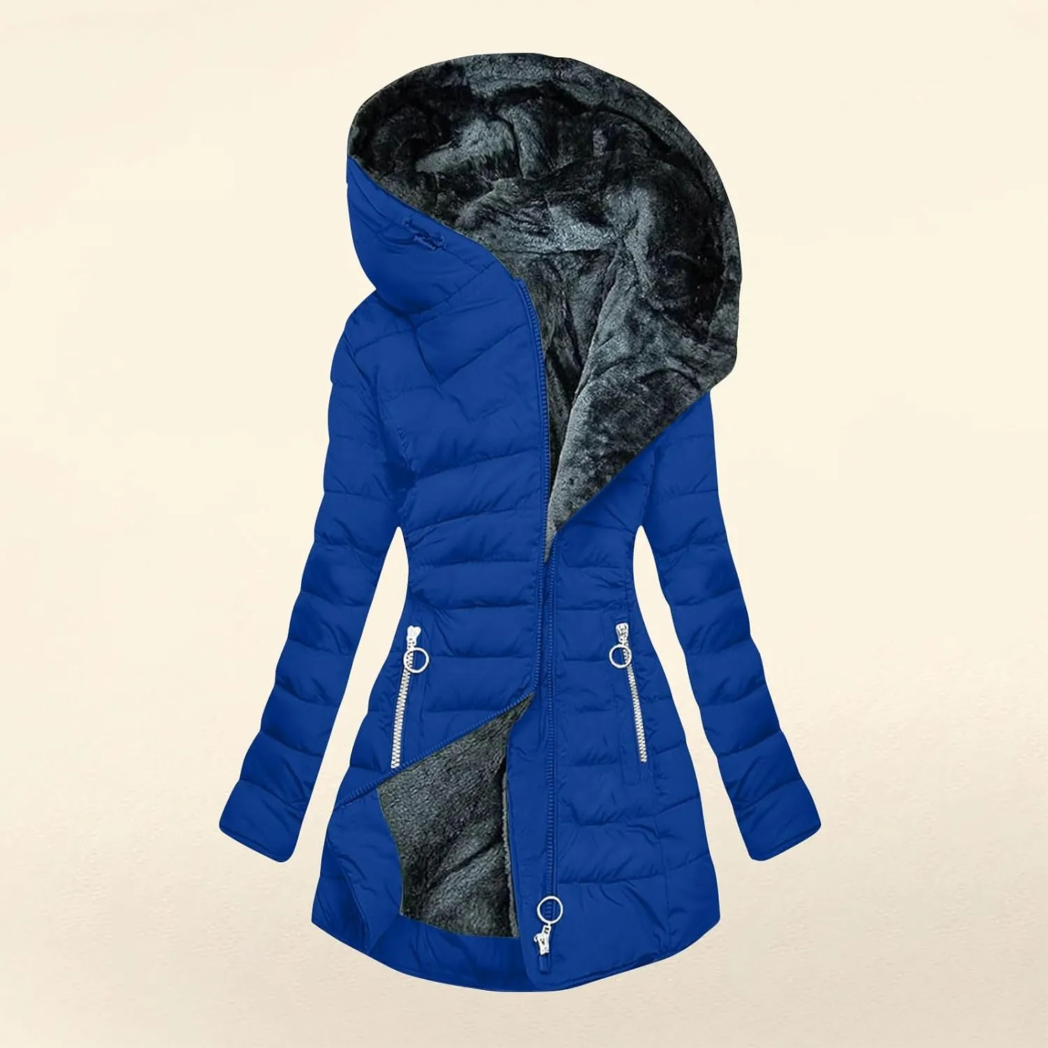 Womens Winter Packable Down Jacket Plus Size Ultralight Long Hooded Down Outerwear Daily Casual Fashion Puffer Coat
