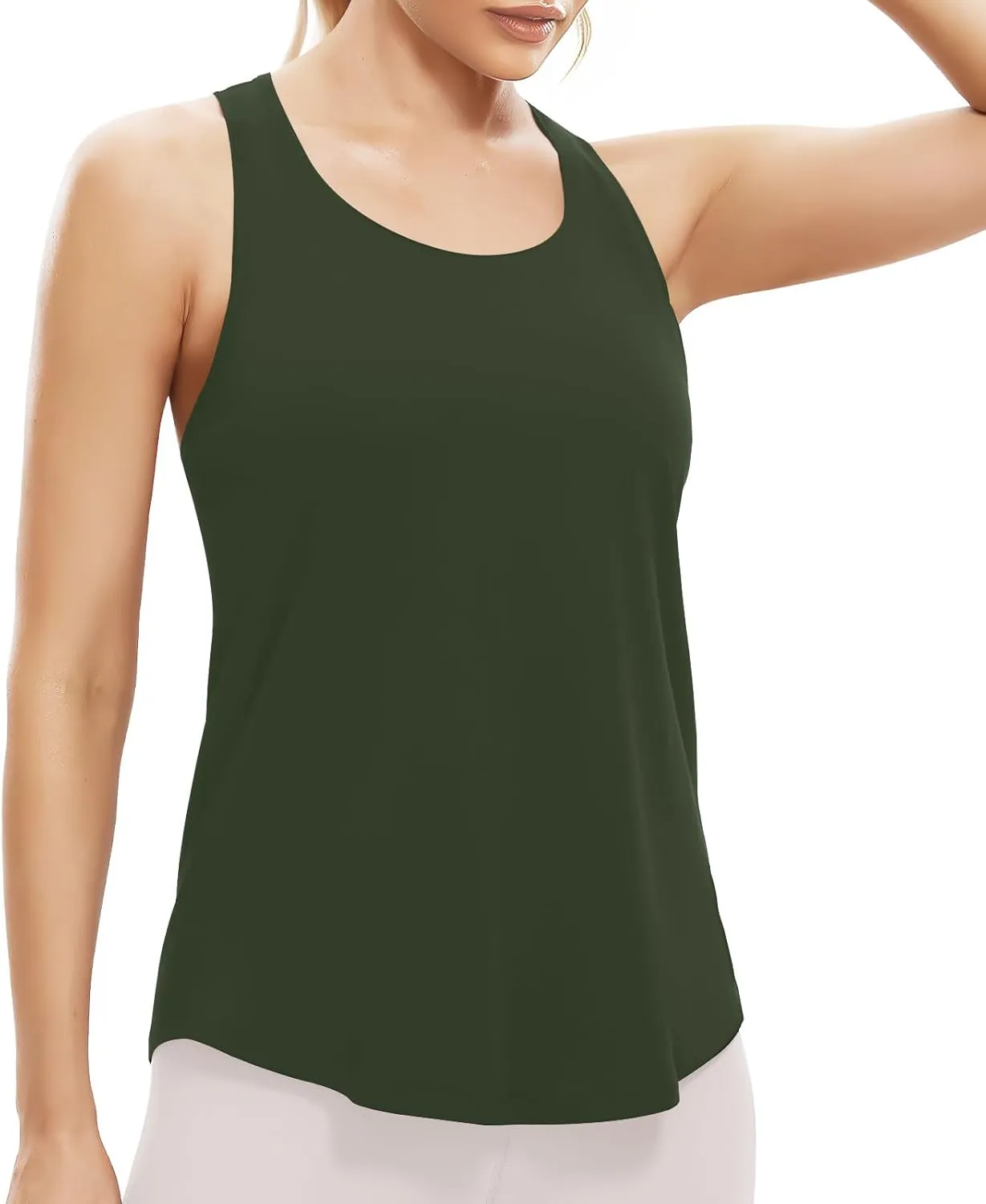 Workout Tank Tops for Women Yoga Tops Loose fit Womens Backless Sleeveless Open Back Running Muscle Tank Shirts