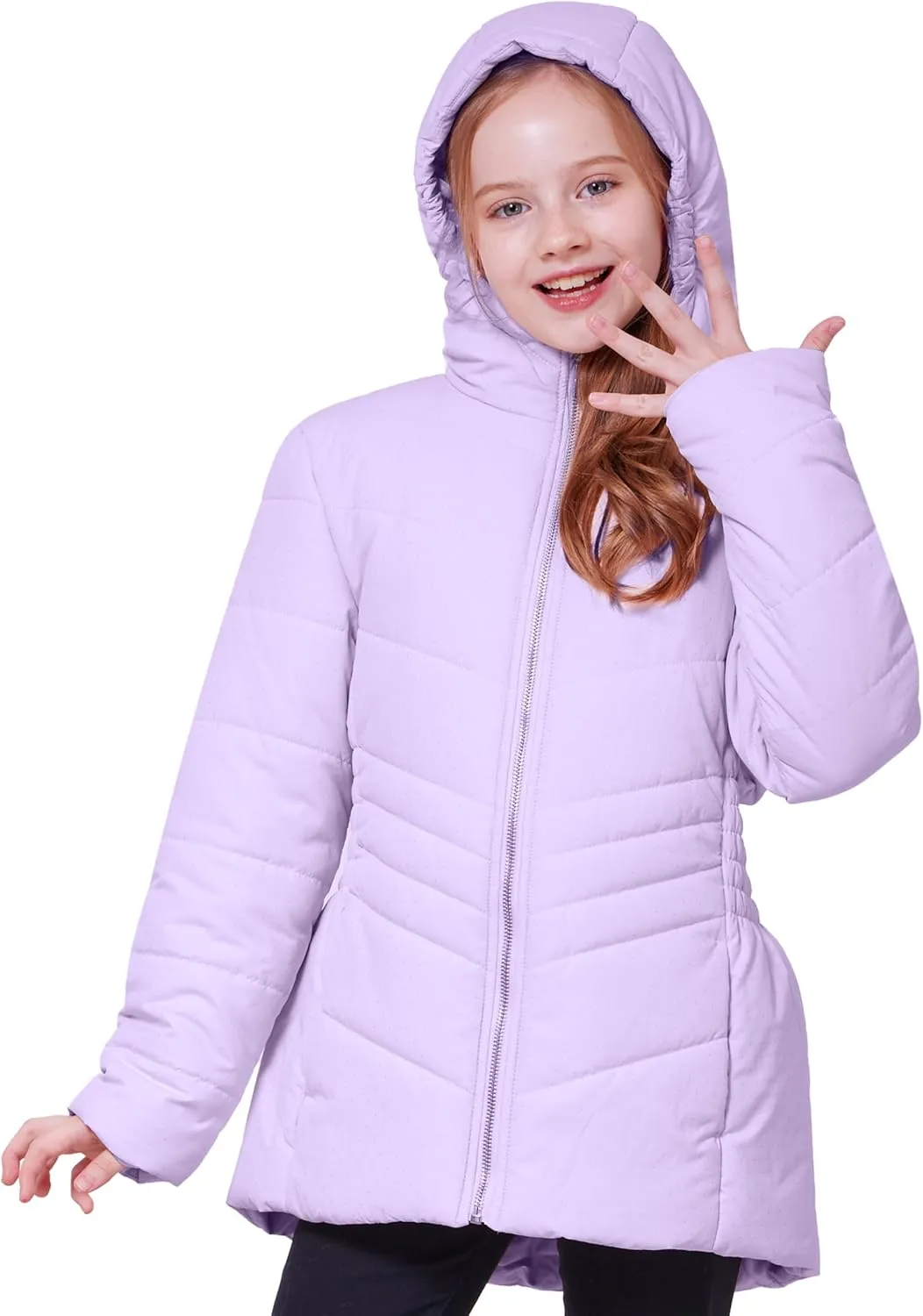WULFUL Girls Winter Waterproof Coat Warm Hooded Parka Jacket Long