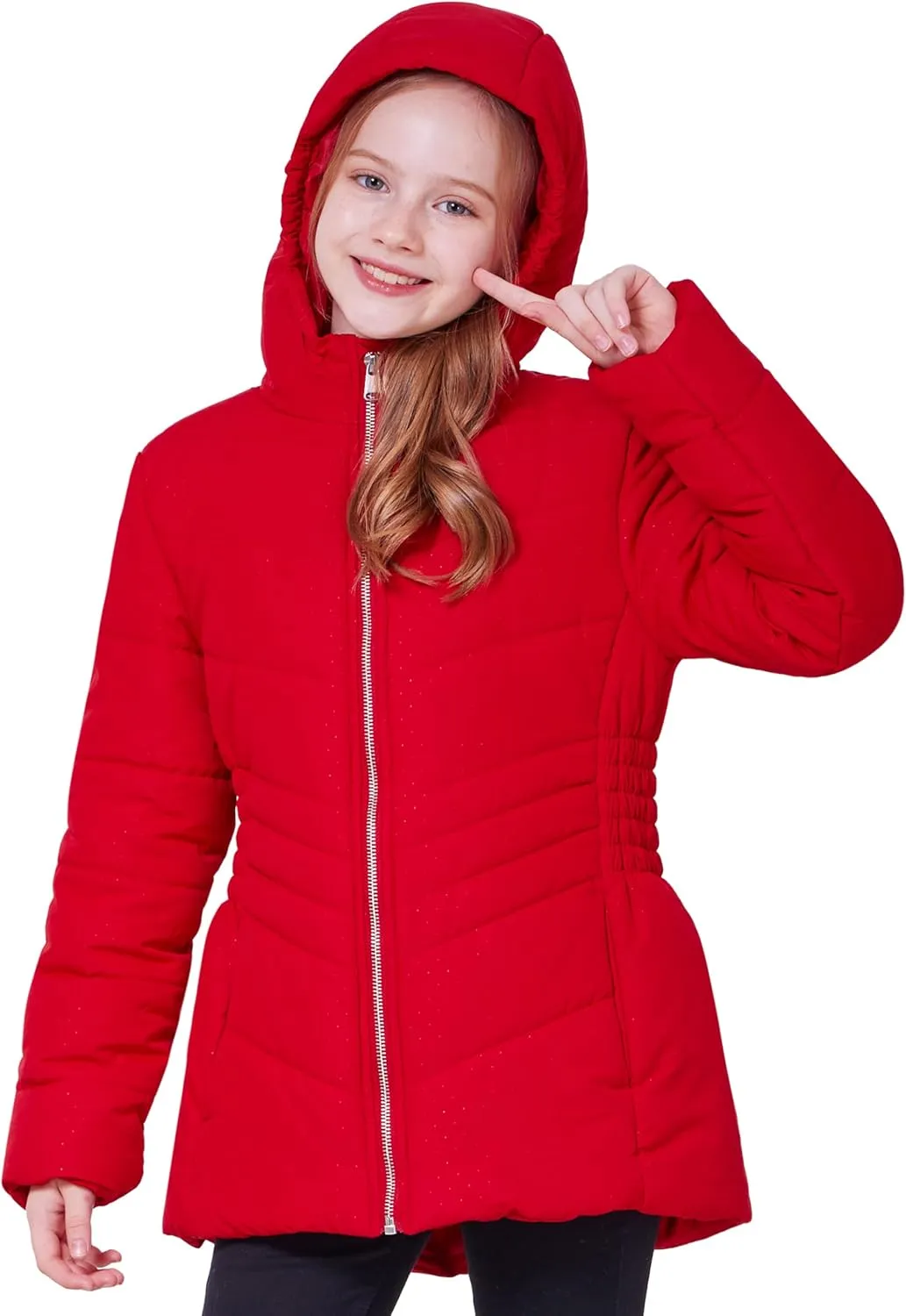 WULFUL Girls Winter Waterproof Coat Warm Hooded Parka Jacket Long