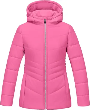 WULFUL Girls Winter Waterproof Coat Warm Hooded Parka Jacket Long
