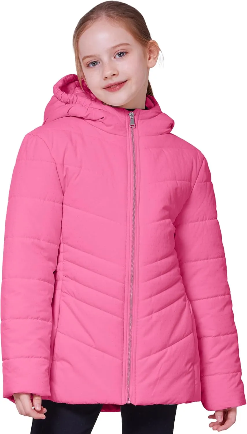 WULFUL Girls Winter Waterproof Coat Warm Hooded Parka Jacket Long