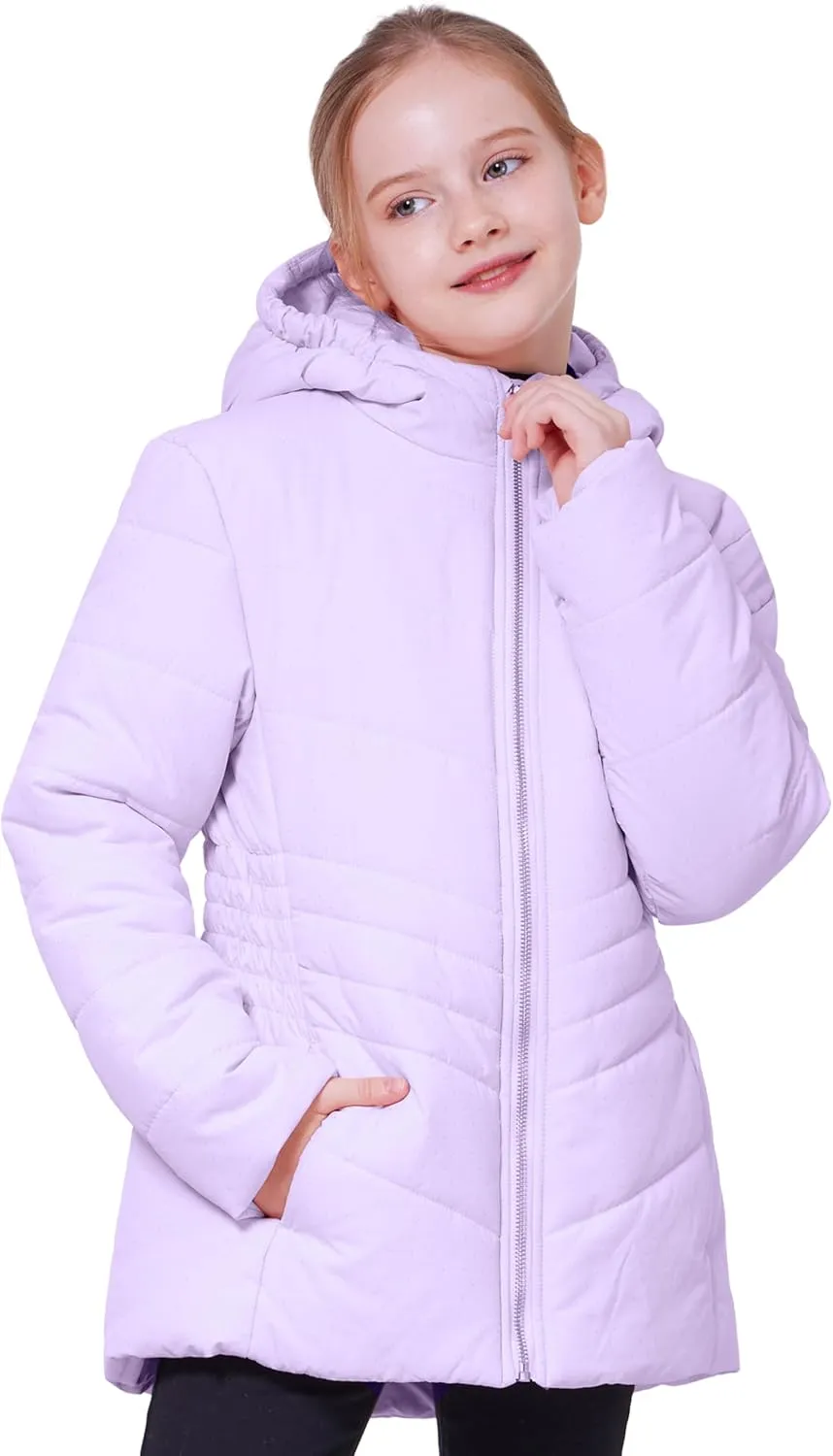 WULFUL Girls Winter Waterproof Coat Warm Hooded Parka Jacket Long