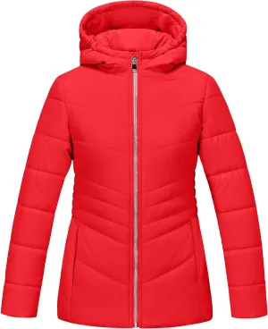 WULFUL Girls Winter Waterproof Coat Warm Hooded Parka Jacket Long