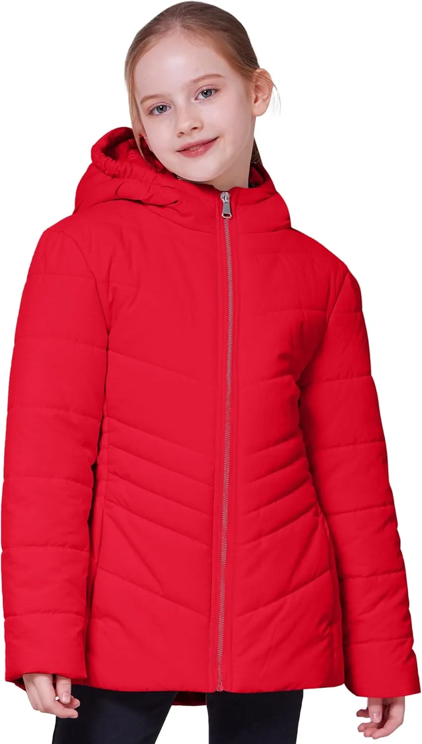 WULFUL Girls Winter Waterproof Coat Warm Hooded Parka Jacket Long