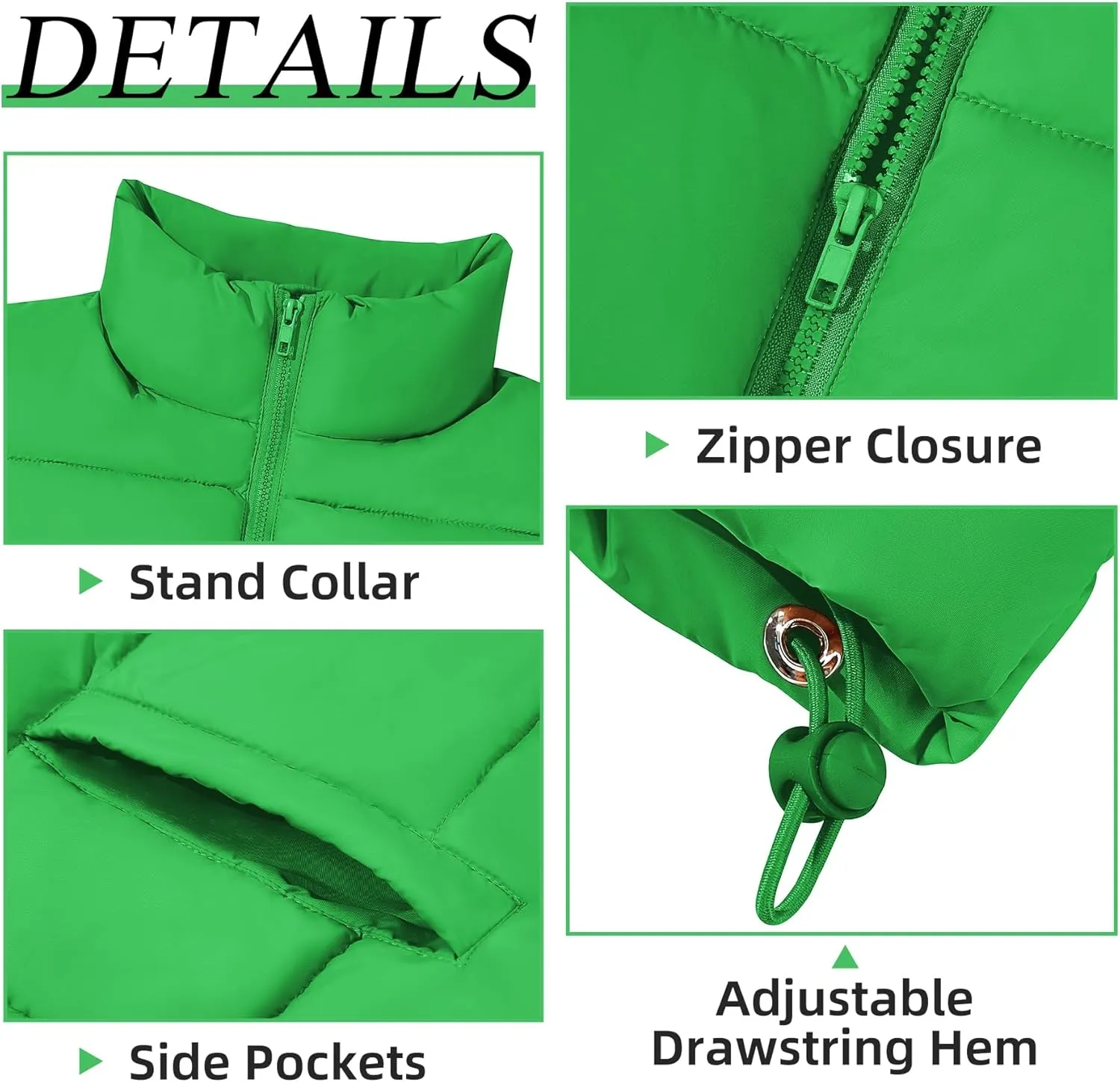 Zando Puffer Vest Women Outerwear Vests Sleeveless Stand Collar Oversized Zip Up Padded Puffy Winter Gilet Jacket Coat