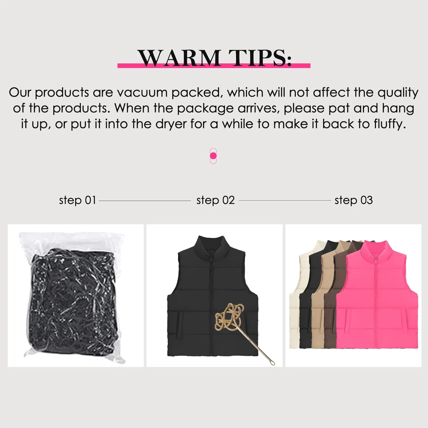 Zando Puffer Vest Women Outerwear Vests Sleeveless Stand Collar Oversized Zip Up Padded Puffy Winter Gilet Jacket Coat