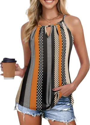 Zeagoo Womens Tank Tops Sleeveless Spaghetti Strap Halter Top Flowy Summer Beach Outfits 2025