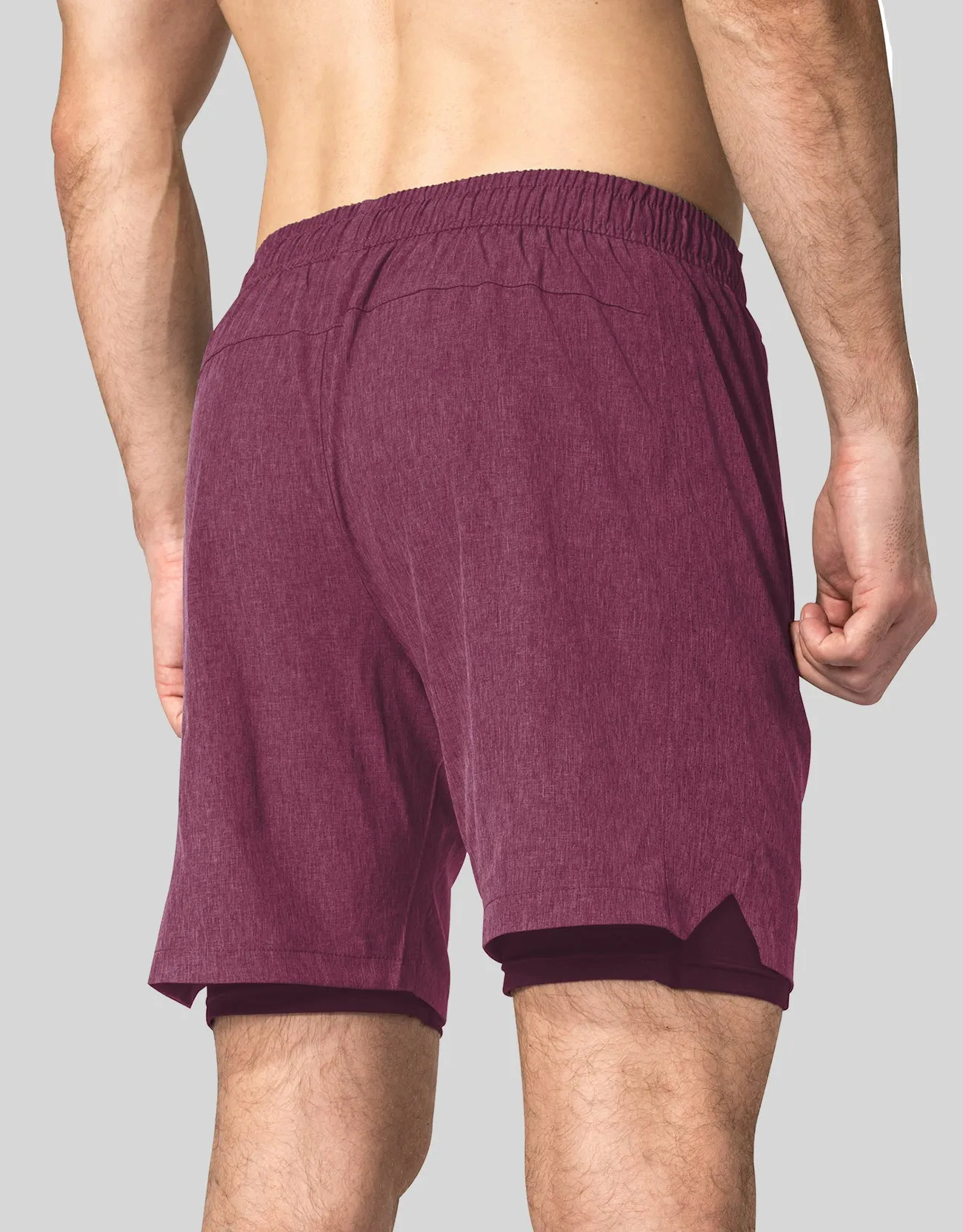 Zilpu Mens Quick Dry Athletic Performance Shorts wi/Zipper Pocket (7 inch)